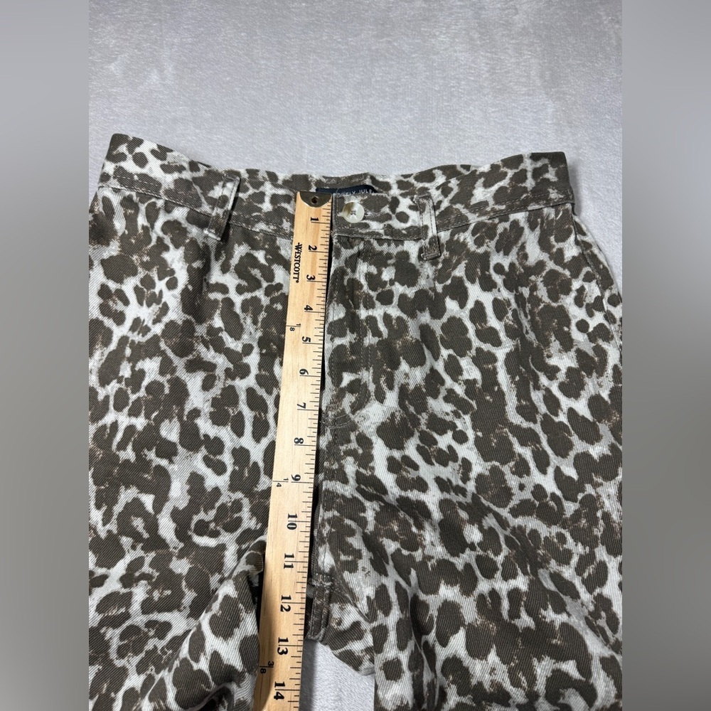 Sincerely Jules Leopard Animal Print Wide Leg Cropped 100% Cotton Jeans Size 29 - Picture 10 of 16